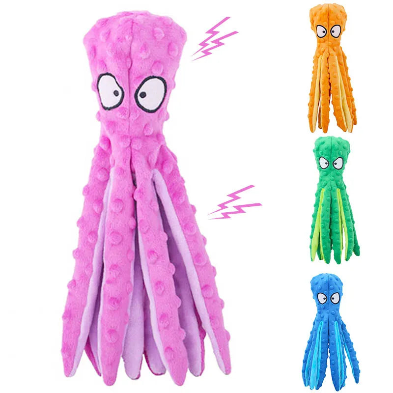 Pet Plush Dog Toy Voice Octopus Shell Puzzle Toy Bite Resistant Interactive Pet Dog Teeth Cleaning Chew Toy Pet Supplies