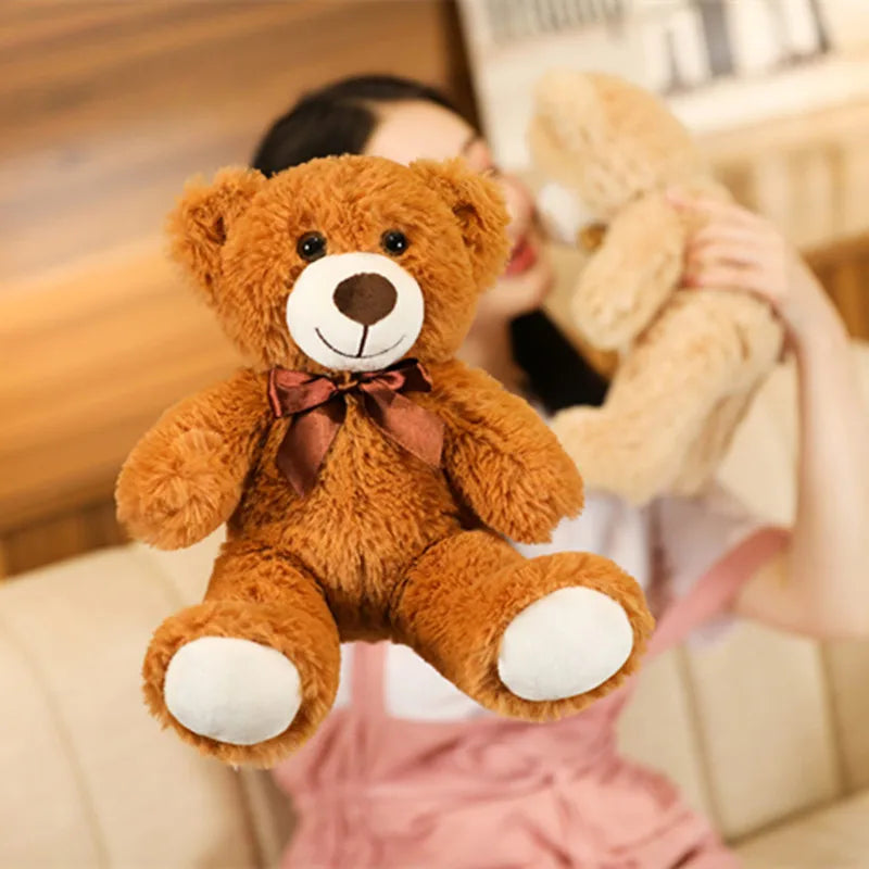 Baby Doll Giant Plushie  Bear with Ribbon Stuffed Animal Bear Plush Toys for Children Doll Pillow Kids Lovers Birthday Gift