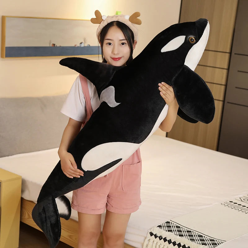 Simulation Killer Whale Plush Toys Stuffed Orcinus Orca Fish Doll Shark Cartoon Soft Sleep Pillow Kids Girls Baby Funny Gift