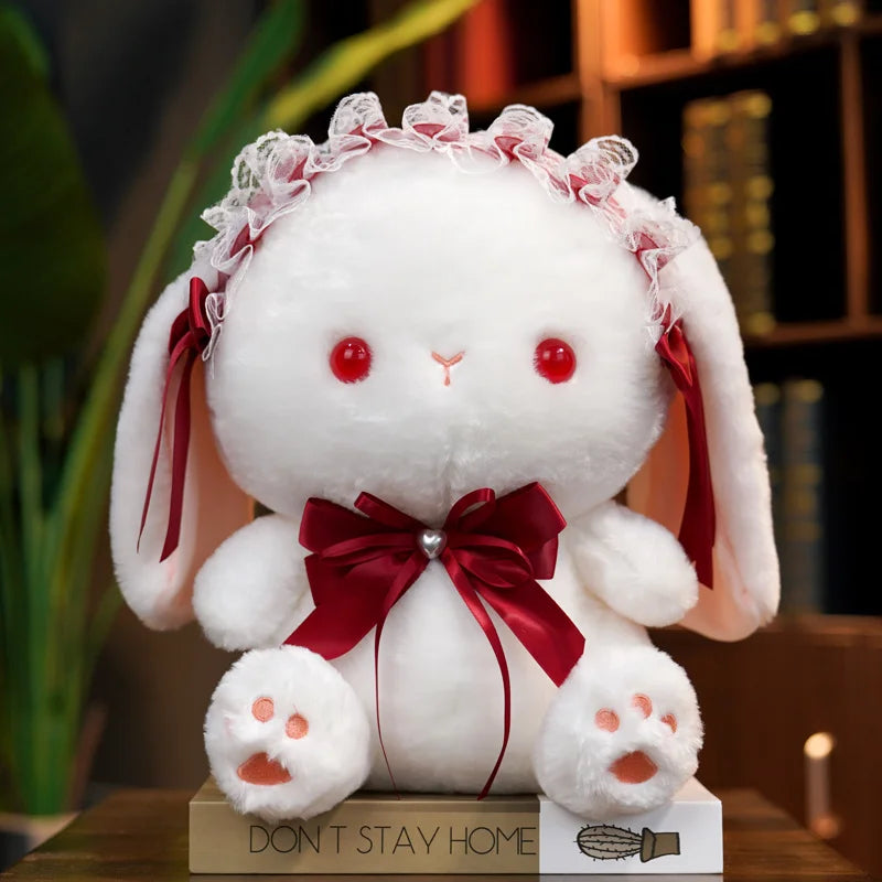 23/35cm Lolita Rabbit Doll Pink Bunny Plush Toy Soft Stuffed Animal Cosplay Rabbit Doll Plushies Xmas Gifts For Girl Kawaii