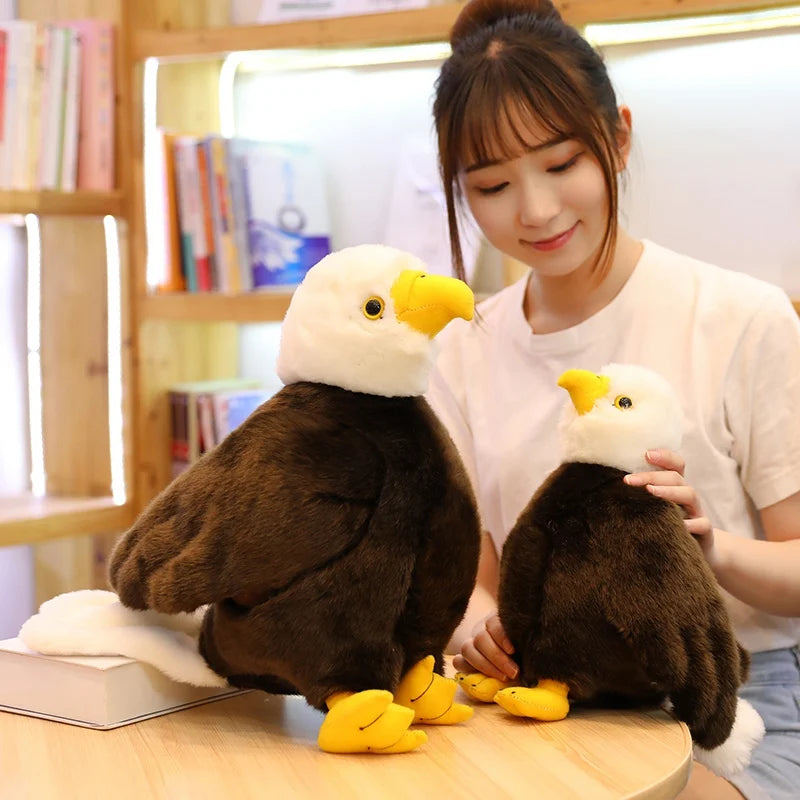 20cm-40cm New High Quality Bald Eagles Birds Plush Stuffed Toys Funny Seagull Animal Cartoon Doll Soft Feathers Birthday Gifts