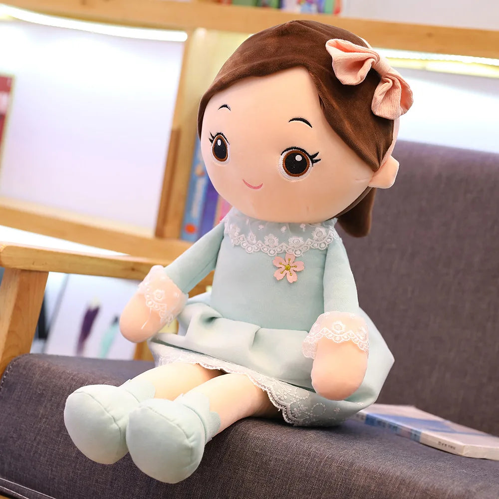 40-90cm Kawaii Plush Girl Dolls with Lace Clothes Soft Stuffed Dolls Lovely Plush Toys Girl Toys Kids Birthday Valentine Gift