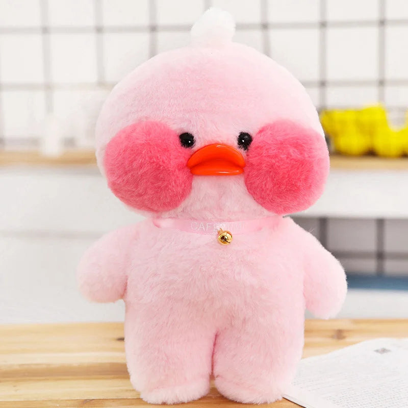 30cm LaLafanfan Cafe Duck Plush Toys LaLafanfan Clothes Cartoon Stuffed Dolls Ducks Accessories Outfit Hair Band Kids Girls Gift