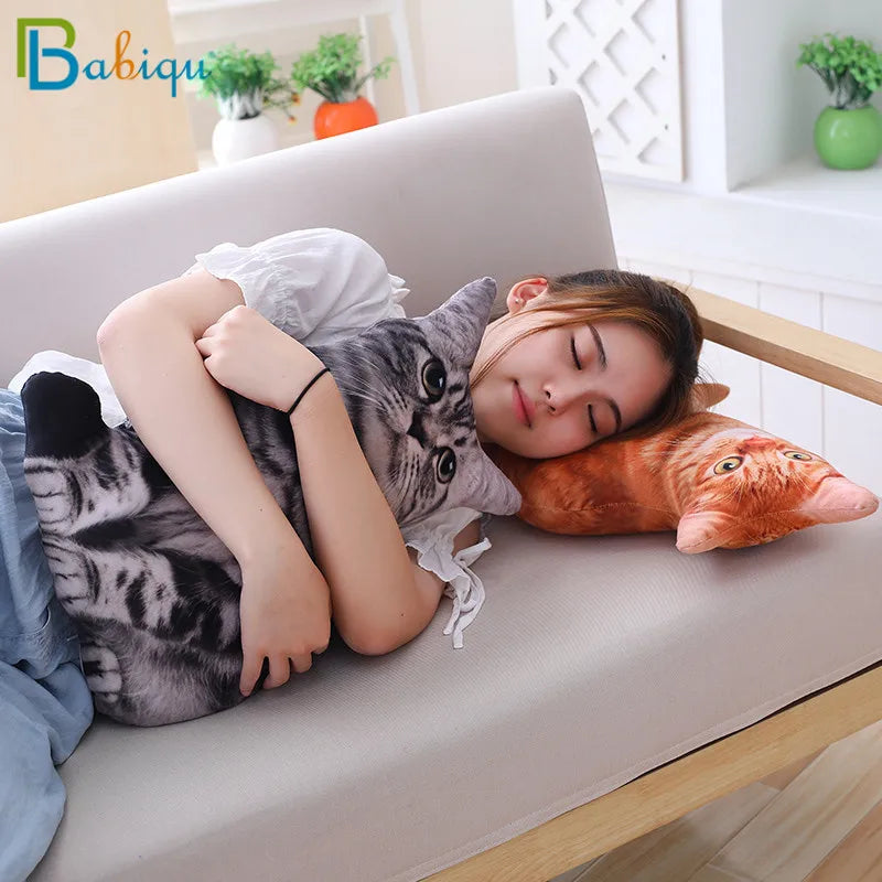 1pc 50cm Simulation Plush Cat Sleeping Pillows Soft Stuffed Animals Cushion Sofa Decor Cartoon Plush Toys for Children Kids Gift