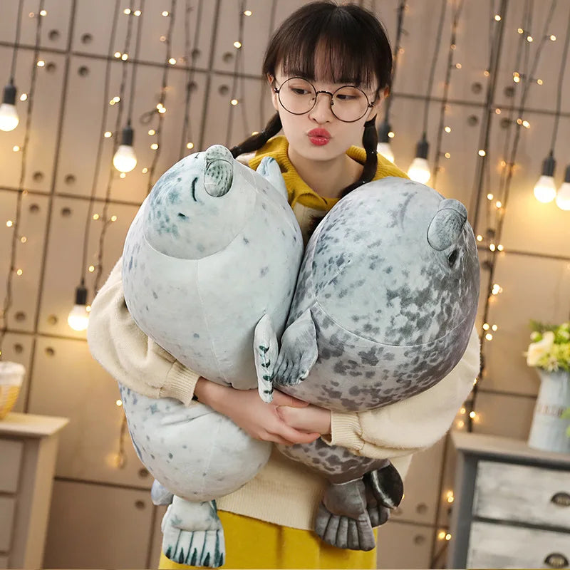 Soft 3D Plush Kids Cute Cartoon Seal shaped Throw Pillows  Sea World Animal Baby Sea Lion Plush Stuffed Sleeping Pillow Doll Toy