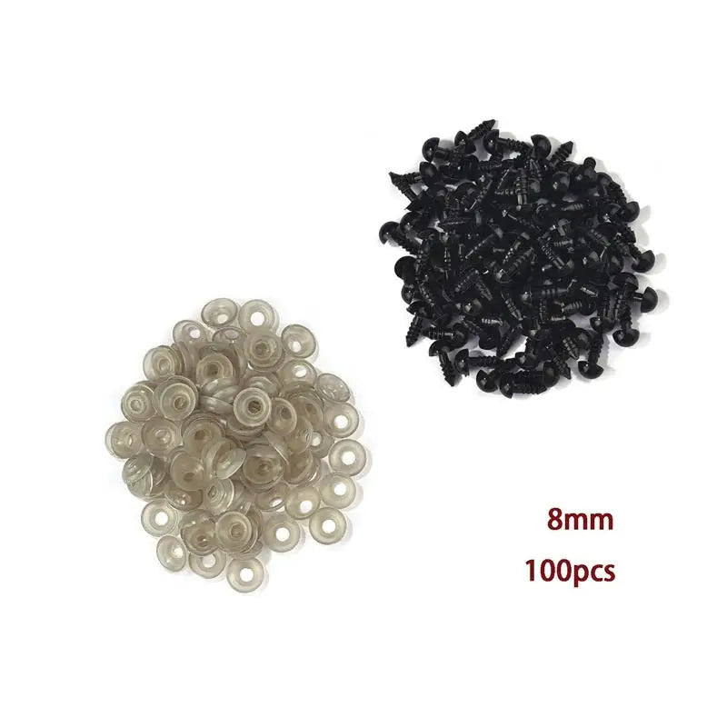 100pcs 5-8mm Eyeball Doll Accessories Black Plastic Plush Safety Eyes Amigurumi For Toys 5mm 8mm DIY Funny Toy Eyes Animal