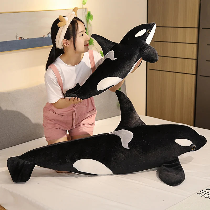 Simulation Killer Whale Plush Toys Stuffed Orcinus Orca Fish Doll Shark Cartoon Soft Sleep Pillow Kids Girls Baby Funny Gift