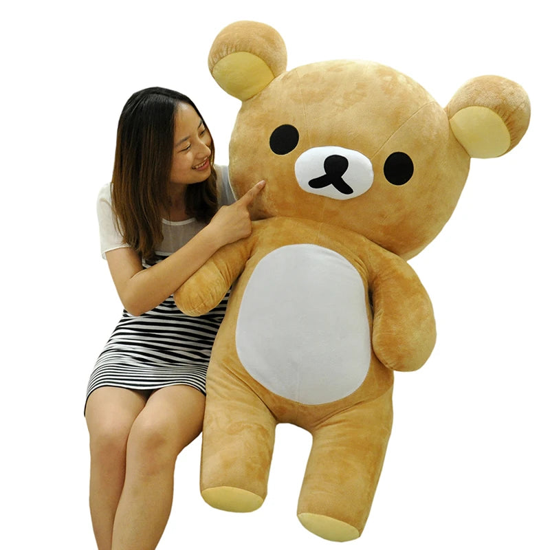 35-90cm Hug Rilakkuma Toy Japanese Anime Pillow Plush Toy Bear Doll Sleeping Pillow Bedroom Sofa Gifts For Kids Girl Kawaii