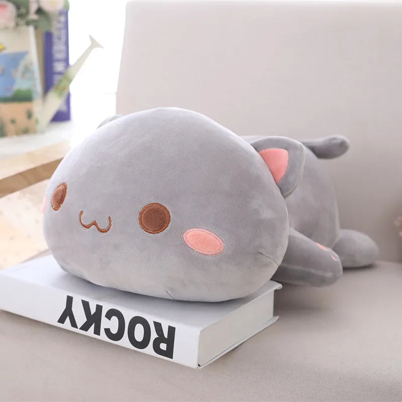 35-65 Kawaii Lying Cat Plush Toys Stuffed Cute Cat Doll Lovely Animal Pillow Soft Cartoon Toys for Children Girls Christmas Gift