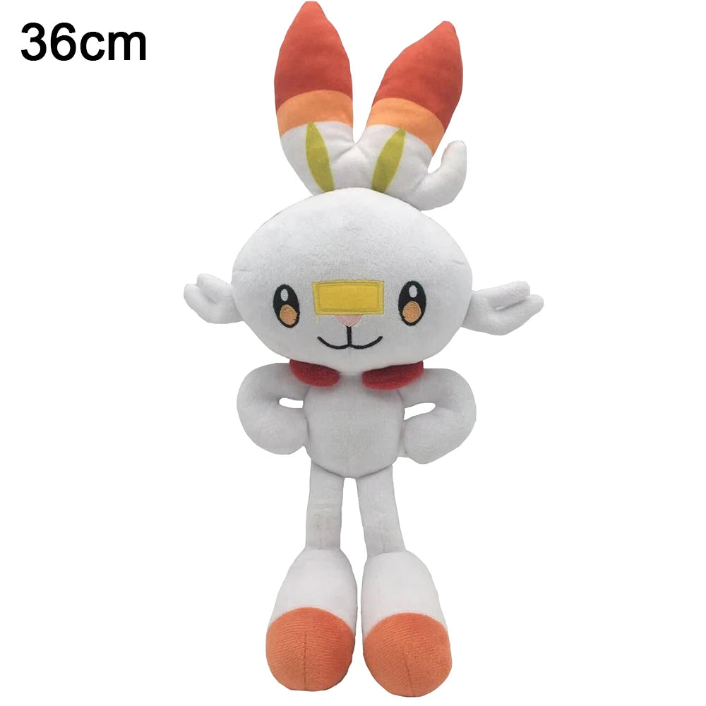 Big Size 68cm Sleeping Scorbunny Plush Toys Pokemon Cinderace Plushies Stuffed Doll Cartoon Rabbit Xmas Present For Kids Gift