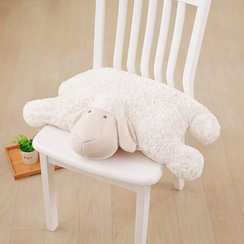 Korea Lamb Folding Plush Pillow Soft Stuffed Animal Simulation Sheep Plush Changeable Doll For Friend Room Decor Chair Cushion