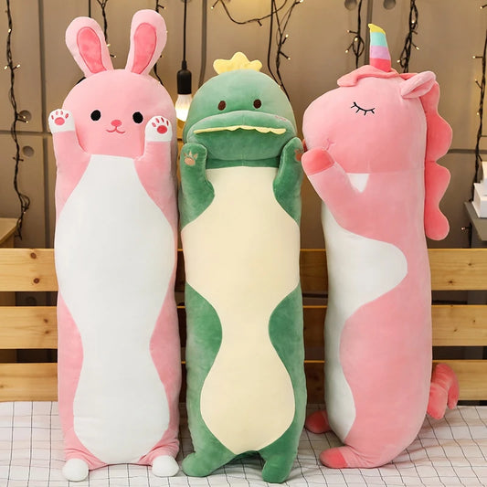 1pc 70/90/120cm Cartoon Animal Dinosaur Unicorn Cat Plush Toys Stuffed Soft Long Sleeping Pillow Dolls Children Birthday Gift