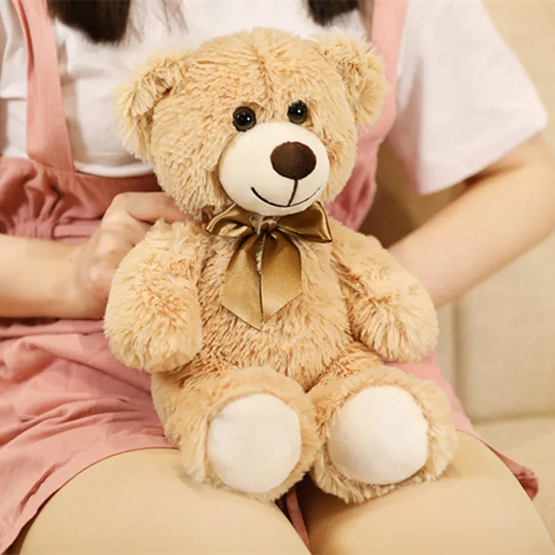 Baby Doll Giant Plushie  Bear with Ribbon Stuffed Animal Bear Plush Toys for Children Doll Pillow Kids Lovers Birthday Gift