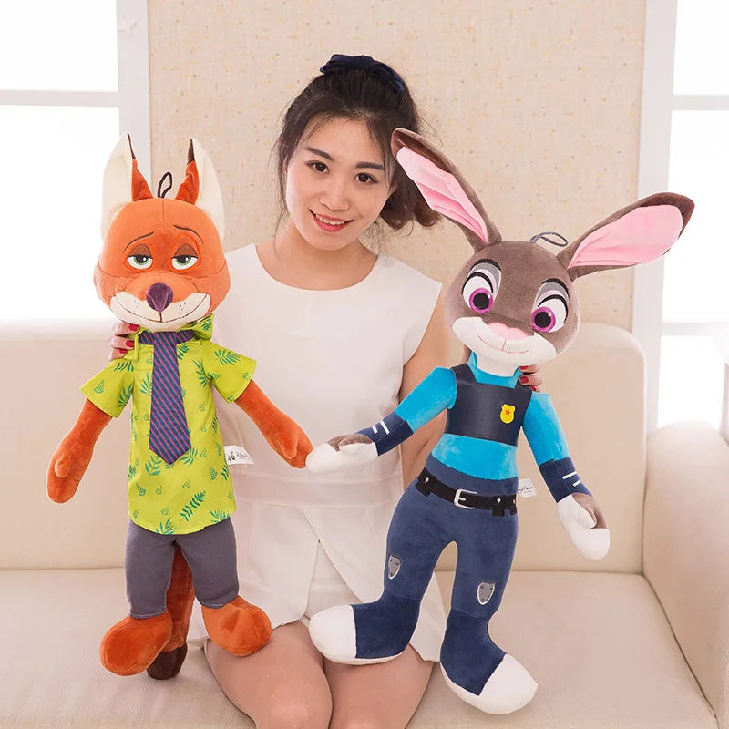 Disney Cartoon Anime Movie Zootopia Plush Toy Fox Nick Wilde Rabbit Judy Hopps Doll Soft Stuffed Animals Toys Kids Xmas Gifts