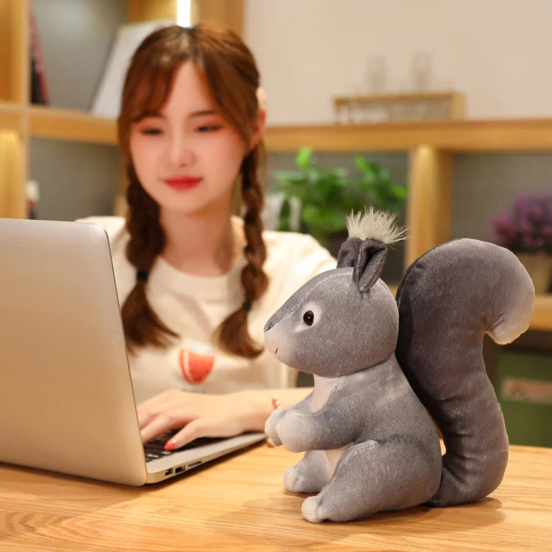 Soft Unique Lifelike Squirrel Plush Toys Simulation Squirrel Stuffed Toy Dolls Wild Animals Doll Children Kids Birthday Gifts