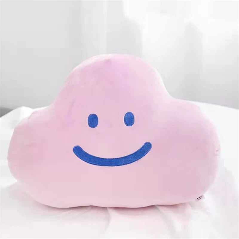 Korean Style Smile Clouds Hug Pillow Girly Room Decoration Expression Cloud Plush Toy Sofa Bed Back Cushion Gifts For Girl