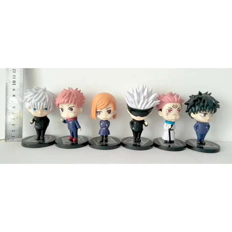 6/8Pcs Anime Jujutsu Kaisen Figures Itadori Yuji Fushiguro Megumi Action Figure Gojo Satoru Kugisaki Nobara PVC Model Toys Dolll