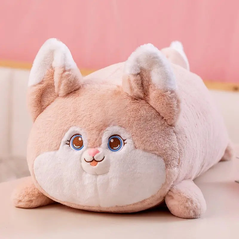 60cm Squish Pig&Fox&Dog&Rabbit Stuffed Doll Lying Plush Piggy Toy Animal Soft Plushie Pillow Cushion Kids Baby Comforting Gift