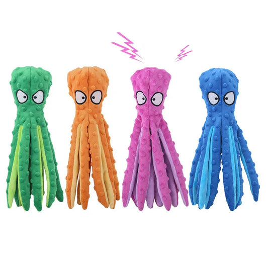 Pet Plush Dog Toy Voice Octopus Shell Puzzle Toy Bite Resistant Interactive Pet Dog Teeth Cleaning Chew Toy Pet Supplies