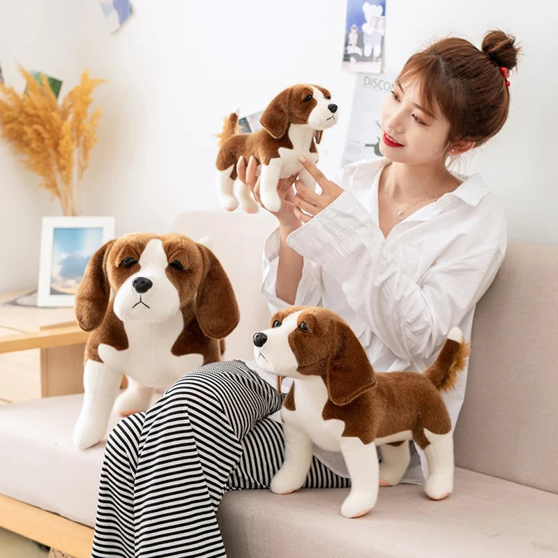 30cm-60cm New Simulation Dog Plush Toy Soft Stuffed Hound Golden Retriever Chihuahua Bulldog Shar Pei Pomeranian Pet Dog Doll