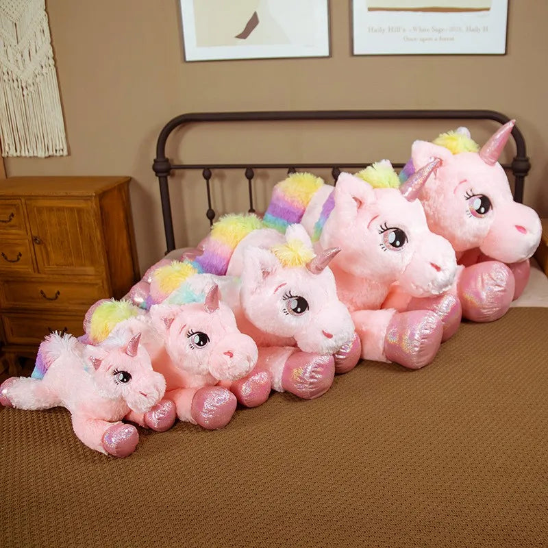 New Arrival Large Unicorn Plush Toys Cute Pink Rainbow Horse Soft Doll Stuffed Animal Big Toys For Girlfriend Birthday Gift