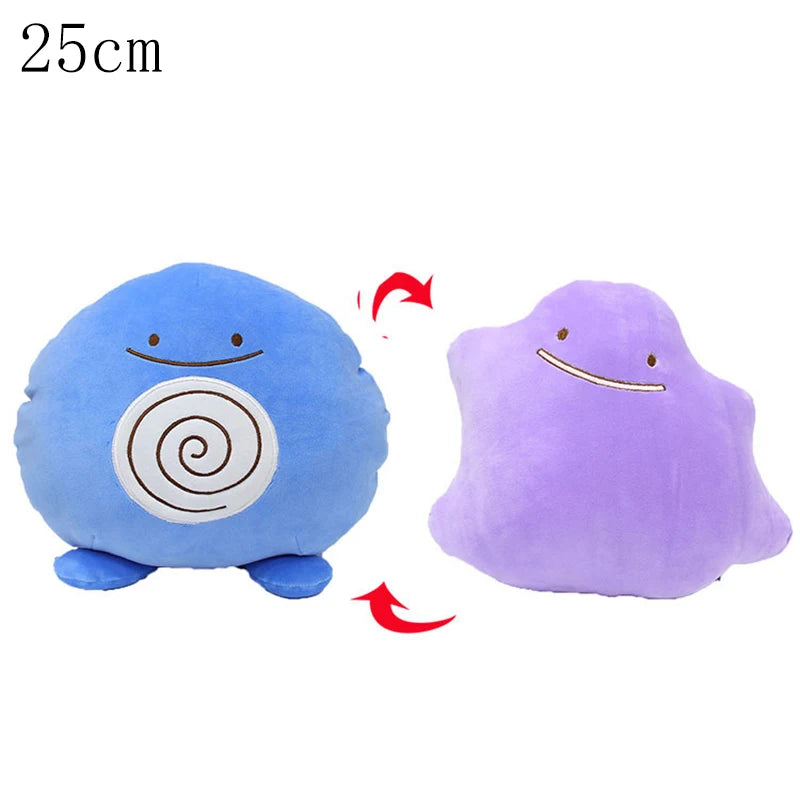 Pokemon Double Sided Ditto Flip Reversible Plush Toy Cartoon Image Expression Eevee Lapras Snorlax Gengar Stuffed Doll Gift