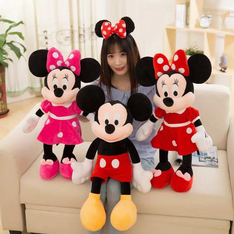 Disney Mickey Mouse Minnie Plush Dolls Stuffed Toys Birthday Christmas Gift for Kids Mickey Minnie Presents