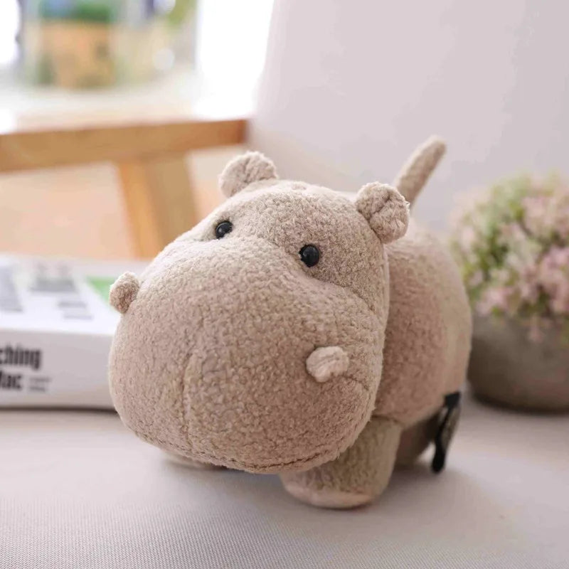 20cm Big Head Hippo Plush Toy Soft Cartoon Animal Hippopotamus Stuffed Doll Cute Home Decoration Christmas Gift