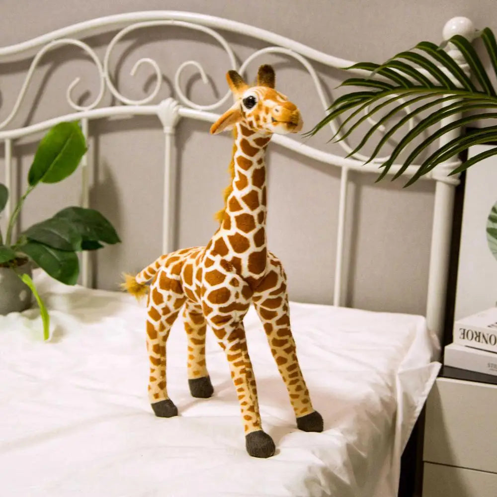 35-55cm Real Life Cute Giraffe Plush Toys Stuffed Animal Dolls Soft Simulated Deer Toy for Kids Baby Birthday Gift Home Decor