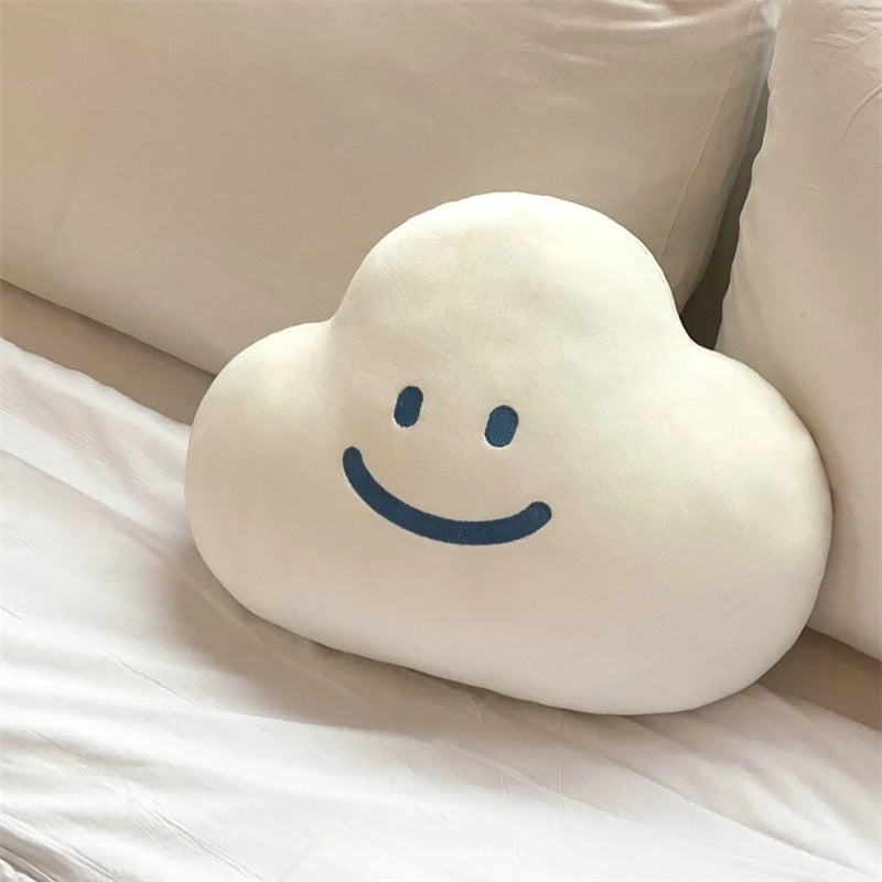 Korean Style Smile Clouds Hug Pillow Girly Room Decoration Expression Cloud Plush Toy Sofa Bed Back Cushion Gifts For Girl