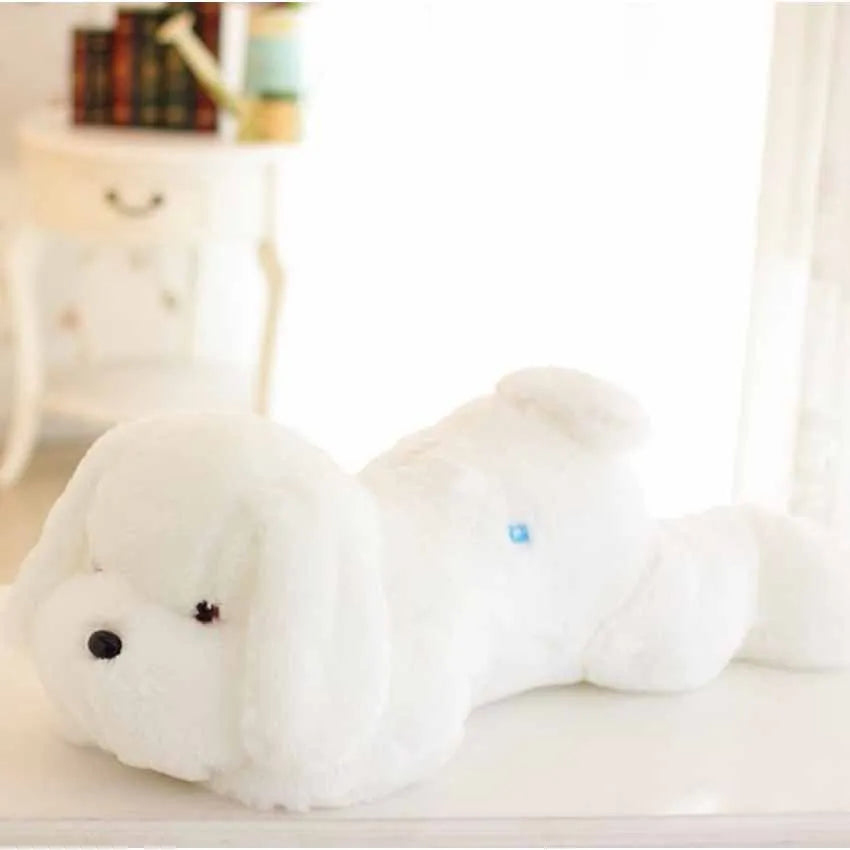 50/35cm Hot Sale Colorful Luminous Dog LED Light Plush Pillow Cushion Kids Toy Stuffed Animal Doll Birthday Gift for Child