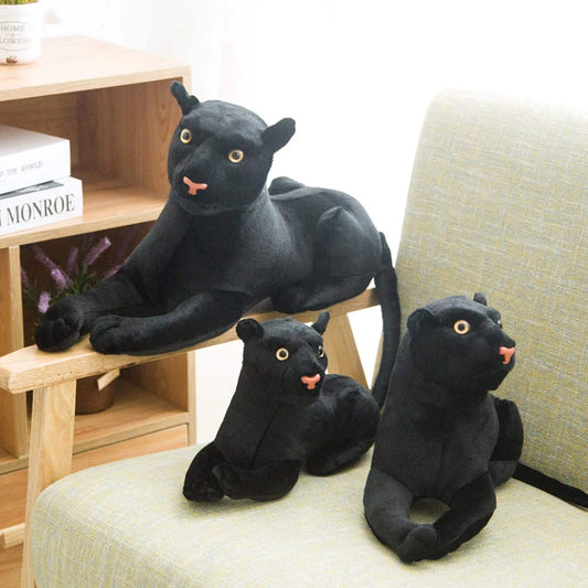 1PC 30/38/46CM Simulation Animal Big Leopard Plush Toys Black Panther Soft Stuffed Pillow Leopard Animal Doll Toys For Children