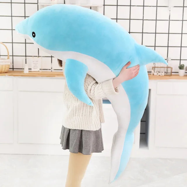 30/50cm Kawaii Soft Dolphin Plush Toys Dolls Stuffed Down Cotton Animal Nap Pillow Creative Kids Toy Christmas Gift for Girls