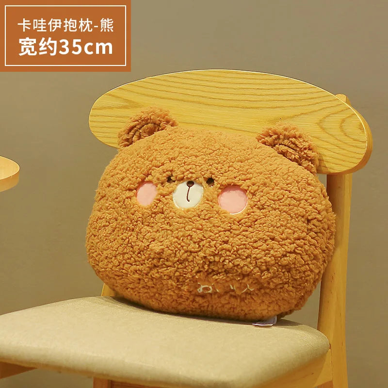 Nice Cute 35CM Plush Animals Pillow Soft Lovely Bear Rabbit Frog Tiger Pig Doll Sofa Chair Cushion For Girls Birthday Gifts