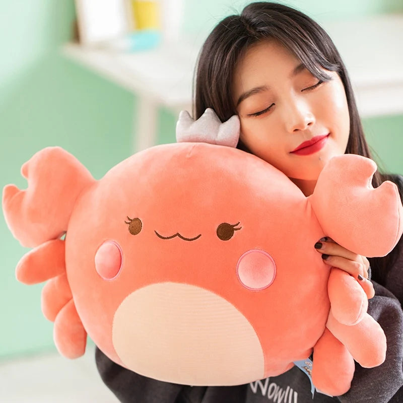 58cm Soft Down Cotton Crab Plush Toy Cartoon Animal Ocean Creative Stuffed Doll Sofa Pillow Cushion Friends Girls Birthday Gifts