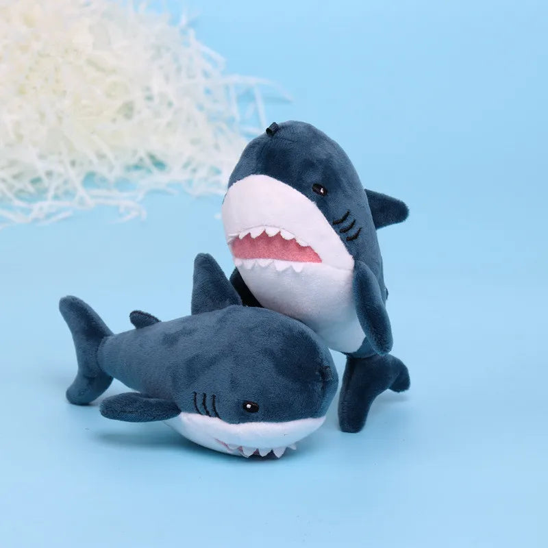 15cm Cute Simulation Shark Plush Pendant Toys Soft Cartoon Whale Stuffed Doll Backpack Keychain Bag Pendant Kids Birthday Gifts