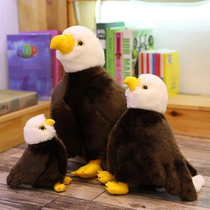 20cm-40cm New High Quality Bald Eagles Birds Plush Stuffed Toys Funny Seagull Animal Cartoon Doll Soft Feathers Birthday Gifts