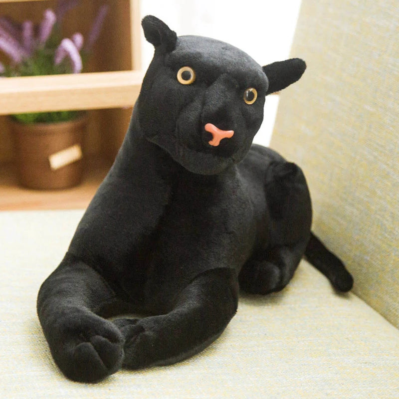 1PC 30/38/46CM Simulation Animal Big Leopard Plush Toys Black Panther Soft Stuffed Pillow Leopard Animal Doll Toys For Children