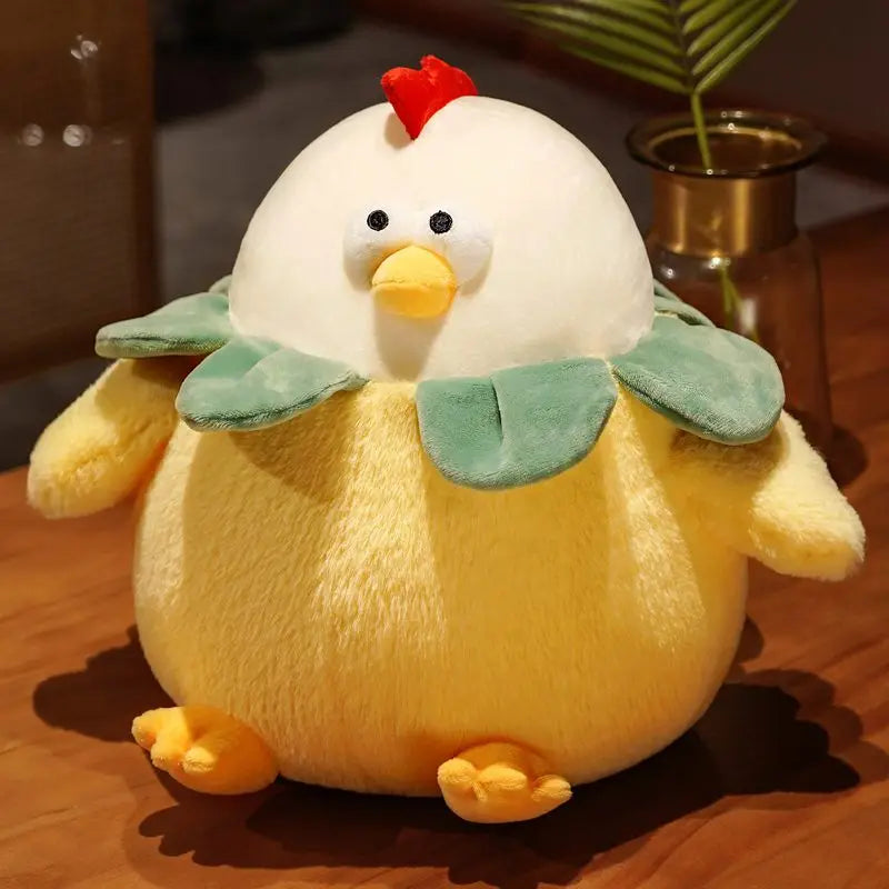 Foolishly Cute Fat Chickens Plush Toy Soft Hairy Flower Chicken Stuffed Doll Home Decor Best Christmas Gift For Girlfriends