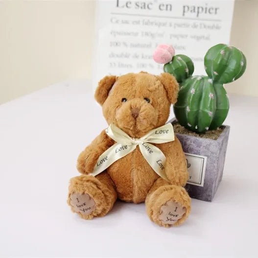 1pc 18cm Lovely Patch Bear Dolls  Bear Soft Stuffed Toy Bear Kawaii Toy Friends Birthday Gift Brinquedos Wedding Gifts