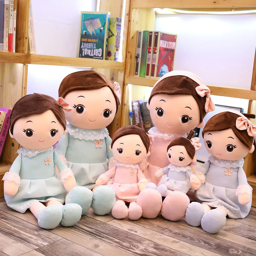 40-90cm Kawaii Plush Girl Dolls with Lace Clothes Soft Stuffed Dolls Lovely Plush Toys Girl Toys Kids Birthday Valentine Gift