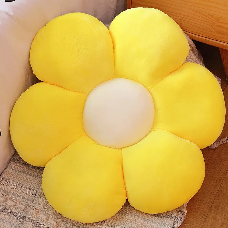 1pc 30/50/65CM Furry Plush Flower Plush Pillow Mat Stuffed Lifelike Flower Shape Baby Kids Home Soft Pillow Cushion Home Decor