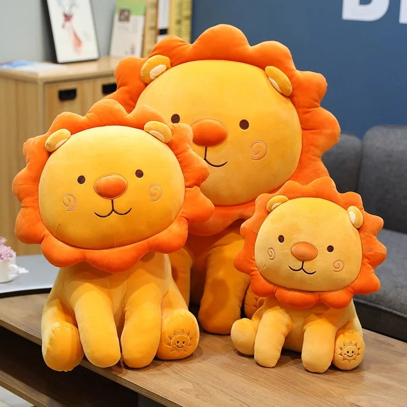 50cm Kawaii Smile Lion Plush Toys Cartoon Sunshine Lion King Pillow Stuffed Soft Animal Cushion for Children Girls Gifts