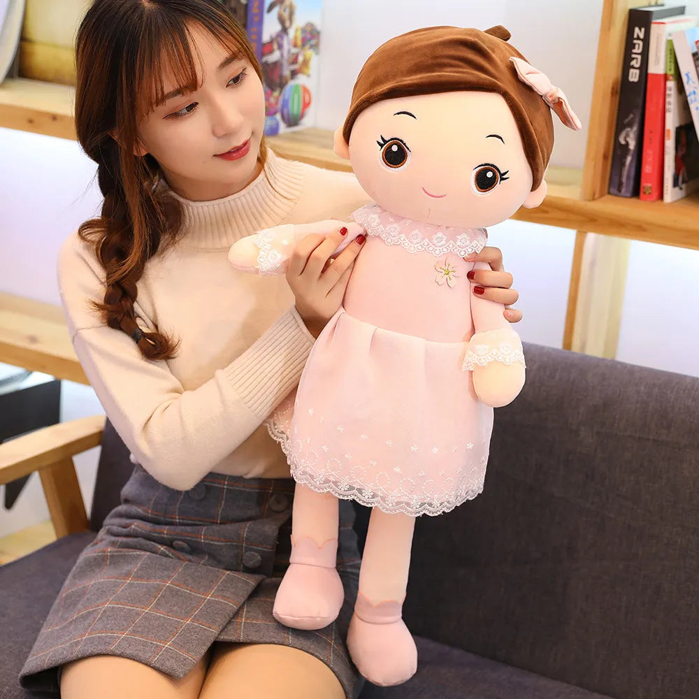 40-90cm Kawaii Plush Girl Dolls with Lace Clothes Soft Stuffed Dolls Lovely Plush Toys Girl Toys Kids Birthday Valentine Gift