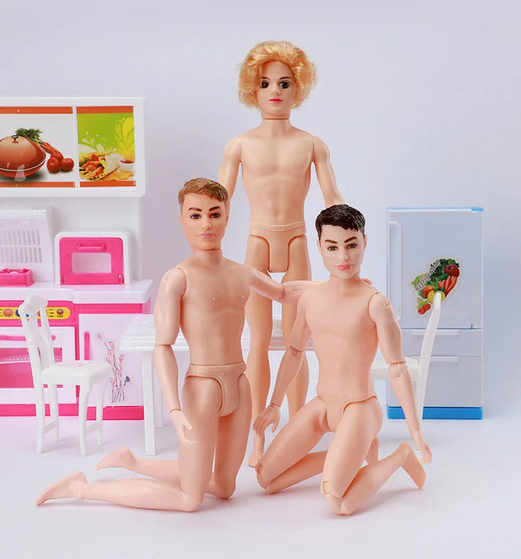 30cm Ken Doll Moveable Jointed Nude Doll Boyfriend Ken Male Man Naked Dolls Accessories