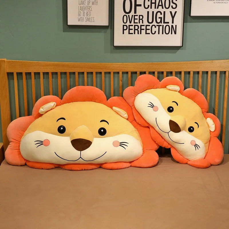 85cm Big Happy Lions Plush Bedside Pillow Cartoon Animal Stuffed Bed Waist Doll Chair Cushion High Quality Kids Birthday Gift