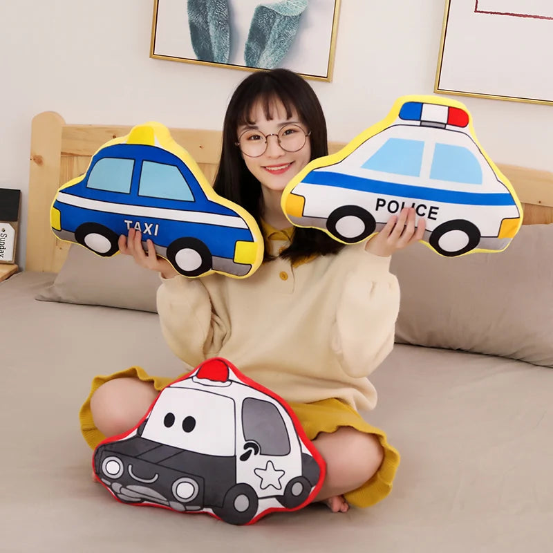 Kids Toys Aircraft Plush Toys Cute Cartoon Cars Fire Truck Cement Mixer Plush Toys Best Gifts For Childrens Room Decoration Gift