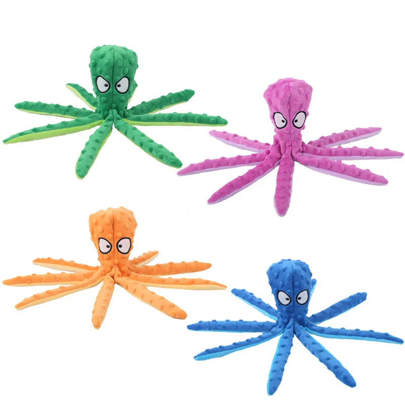 Pet Plush Dog Toy Voice Octopus Shell Puzzle Toy Bite Resistant Interactive Pet Dog Teeth Cleaning Chew Toy Pet Supplies