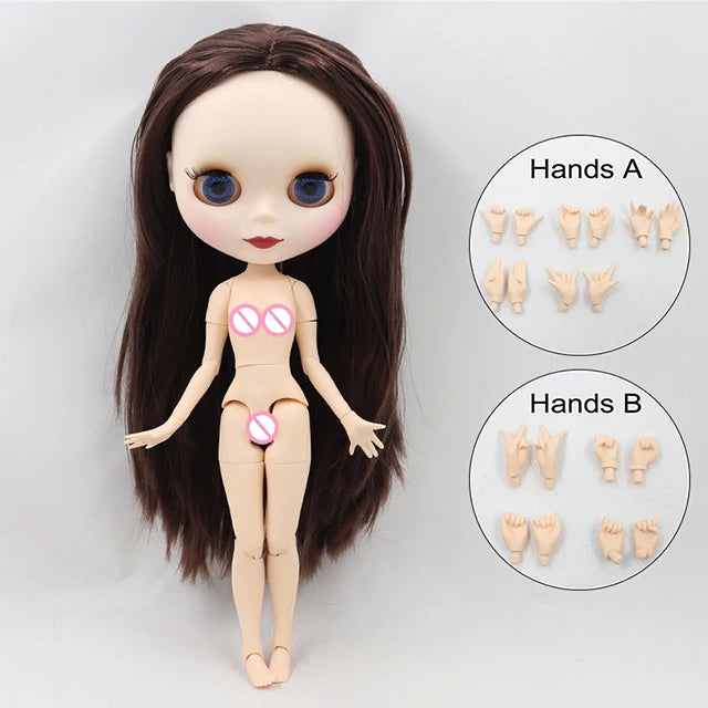 ICY DBS Blyth Doll 1/6 BJD Joint Body 30cm Nude Doll White Skin Tan Skin Dark Skin Special Price Girls Gift Random Eyes Colors