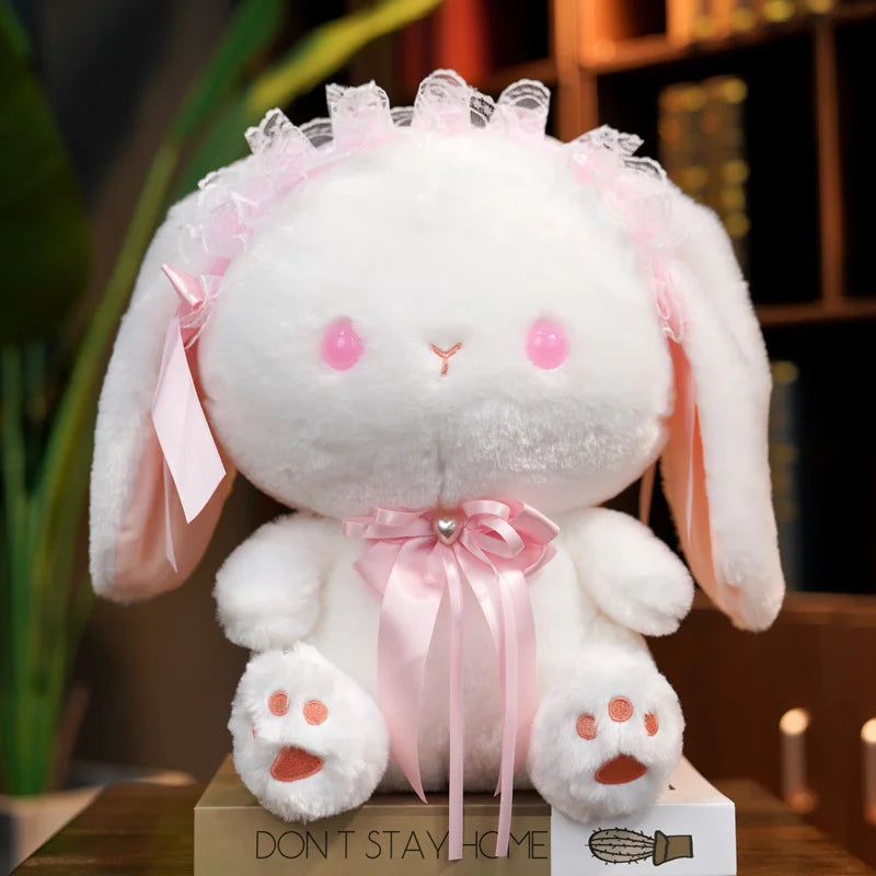 23/35cm Lolita Rabbit Doll Pink Bunny Plush Toy Soft Stuffed Animal Cosplay Rabbit Doll Plushies Xmas Gifts For Girl Kawaii